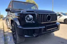 Chrom-Frontstoßstangenkit Typ W465 geeignet für Mercedes G-Klasse W464 nach 2018 mit PDC, Kühlergrill, Scheinwerfereinfassungen, Kotflügelverbreiterungen-image-6164065