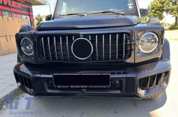 Chrom-Frontstoßstangenkit Typ W465 geeignet für Mercedes G-Klasse W464 nach 2018 mit PDC, Kühlergrill, Scheinwerfereinfassungen, Kotflügelverbreiterungen-image-6164068