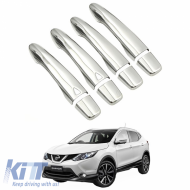 Chrome Door Handle Covers Steel suitable for Nissan Qashqai J11 14-20 E-Key Set 8 Pcs