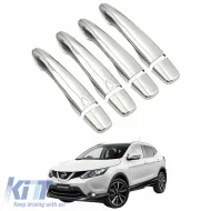 image-50-Chrome Door Handle Covers Steel suitable for Nissan Qashqai J11 14-20 E-Key Set 8 Pcs