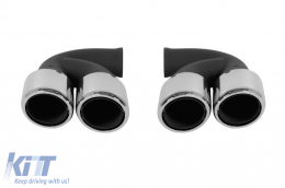 Chrome exhaust tips 958 style suitable for Porsche Cayenne 2010-2014 - ABEMTP6027304