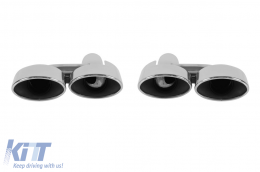 image-2-Chrome exhaust tips kit 63 type H suitable for Mercedes C-class W204, S204 2008-2014