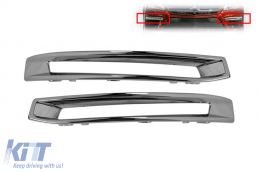 Chrome grille trim set around daytime running lights suitable for A Design bumper on Mercedes GL X166 2012-2015, left and right - ABMEBX6007474
