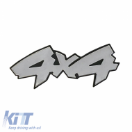 Chrome Sticker 3D ''4X4'' 14cm x 5cm 1 Piece