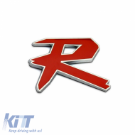 Chrome Sticker 3D ''R'' 7.2cm x 5.5cm 1 Piece
