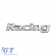 Chrome Sticker 3D ''Racing'' 10.2cm x 2cm 1 Piece