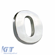 Chrome Sticker Letter 3D ''0'' 2.7cm x 2.5cm 1 Piece