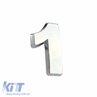 Chrome Sticker Letter 3D ''1'' 2.7cm x 2.5cm 1 Piece