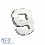 Chrome Sticker Letter 3D ''9'' 2.7cm x 2.5cm 1 Piece