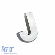 Chrome Sticker Letter 3D ''J'' 2.7cm x 2.5cm 1 Piece
