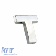 Chrome Sticker Letter 3D ''T'' 2.7cm x 2.5cm 1 Piece