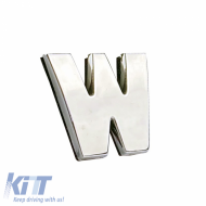 Chrome Sticker Letter 3D ''W'' 2.7cm x 2.5cm 1 Piece