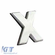 Chrome Sticker Letter 3D ''X'' 2.7cm x 2.5cm 1 Piece