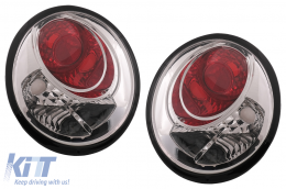 Chrome Taillights suitable for VW New Beetle HatchBack Cabrio (10.1998-05.2005) - TLVWBEC