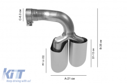 Chrome tip exhaust package suitable for Porsche Cayenne after 2018-image-6212549