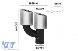Chrome tips suitable for Audi A4 B8 2012-2015, A6 C7 sedan, avant, allroad 2011-2018, A7 4GA Sportback 2010-2017, A5 Sportback 2009-2011-image-6155515