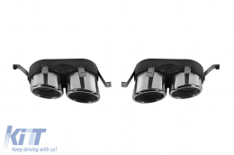 Chrome tips suitable for Audi Q5 after 2018 for SQ5 diffuser, S-Line bumper-image-6150366