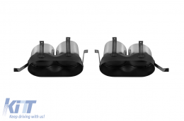 Chrome tips suitable for Audi Q5 after 2018 for SQ5 diffuser, S-Line bumper-image-6150367