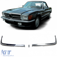 Chrome trims EU front bumper 1.8mm 3-piece for Mercedes SL R107 71-89 - ODFBM6014436