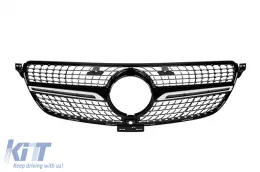 image-35-Chrome/black diamond grille suitable for Mercedes GLE W166, GLE Coupe C292 2015-2019 with camera opening