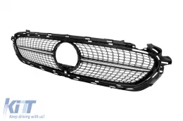 Chrome/black diamond grille suitable for Mercedes W213 sedan, S213 estate, C238 coupe, A238 convertible 2020-2023-image-6235244