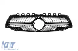 image-48-Chrome/black diamond grille suitable for Mercedes A class W177 2018-2022