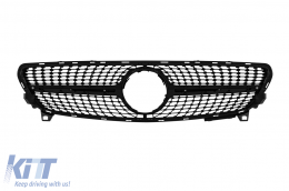 Chrome/black diamond grille suitable for Mercedes A-Class W176 2016-2018-image-6236878