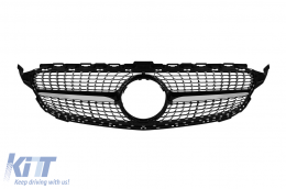 Chrome/black diamond grille suitable for Mercedes C-Class W205 sedan, S205 estate, C205 coupe 2014-2018 without camera opening - ABGM6020828