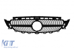 Chrome/black diamond grille suitable for Mercedes E-Class W213 sedan, S213 estate, C238 coupe, A238 convertible 2016-2019 with camera opening-image-6236953