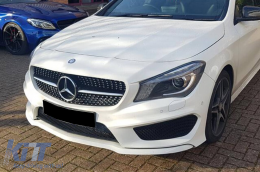 Chrome/black diamond grille suitable for Mercedes CLA C117 2013-2018 without camera opening-image-6236971