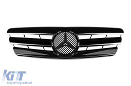 image-18-Chrome/black grille suitable for Mercedes C-Class W203 2000-2007