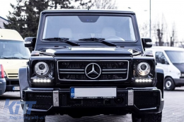 CHROME/BLACK GRILLE TYPE A Design suitable for MERCEDES G CLASS W463 1990-2018-image-6146108