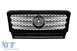 image-68-CHROME/BLACK GRILLE WITH THREE RAYS SUITABLE FOR MERCEDES G CLASS W463 1990-2018