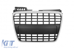 Chrome/black grille without emblem type S-line suitable for Audi A4 B7 sedan, wagon 2004-2007 without parking sensor holes, for front S-line bumper - ABAUGR6007142
