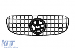 Chrome/black GT style grille suitable for Mercedes GLS X167 2020-2023 with camera opening - ABMEGR6009137