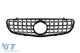 image-50-Chrome/black GT style grille suitable for Mercedes GLC SUV X253, GLC Coupe C253 2015-2019 without camera opening