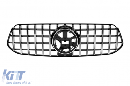 Chrome/black GT style grille suitable for Mercedes GLE SUV W167, GLE Coupe C167 after 2023, with opening for camera - ABMEGR6009285