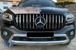 Chrome/black GT style grille suitable for Mercedes X-Class BR470 after 2018-image-6236996
