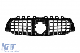 Chrome/black GT style grille suitable for Mercedes A-Class W177 2018-2022 with camera opening - ABGM6027386