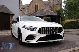 Chrome/black GT style grille suitable for Mercedes A-Class W177 2018-2022 with camera opening-image-6265536