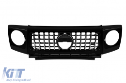 image-44-Chrome/black GT style grille with headlight covers suitable for Mercedes G-Class W464 2018-2024