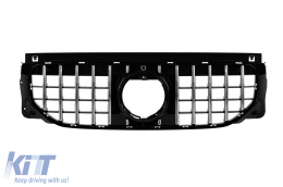 Chrome/black GT type grille suitable for standard front bumper of Mercedes GLB X247 LCI after 2023 - ABMEGR6009341