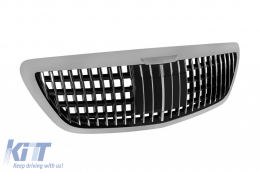 Chrome/black Maybach style grille suitable for Mercedes S-Class W222 2013-2020 for the model with Distronic-image-6265496