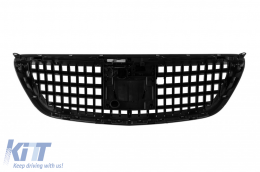 Chrome/black Maybach style grille suitable for Mercedes S-Class W222 2013-2020 for the model with Distronic-image-6265497