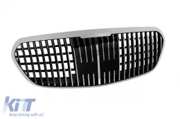 Chrome/black Maybach style grille suitable for Mercedes S-Class W223 after 2021 for the model with Distronic-image-6265577