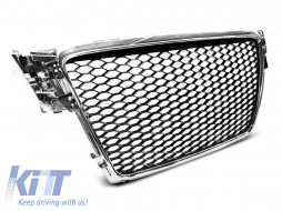 Chrome/black RS type grille suitable for Audi A4 B8 sedan, wagon 2008-2011 - ABAUGR6009032
