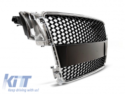 Chrome/black RS type grille suitable for Audi A5 2007-2011 Sportback, coupe, convertible with standard or S-line bumper - ABAUGR6009040