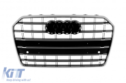 image-68-Chrome/black S6 type grille suitable for Audi A6 2015-2018