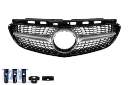image-21-Chrome/gray diamond grille suitable for Mercedes E-Class W212 2014-2016