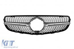 Chrome/gray diamond grille suitable for Mercedes GLC X253 2015-2019 with camera opening - ABGM6020845